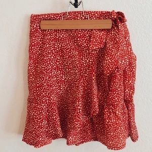 RED BOHO SKIRT